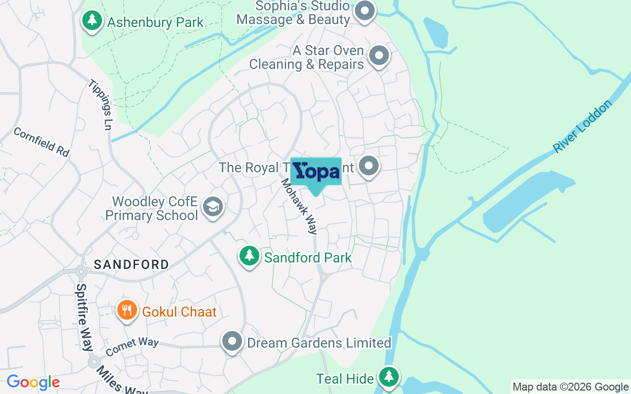Map showing the location of RG5 4XG