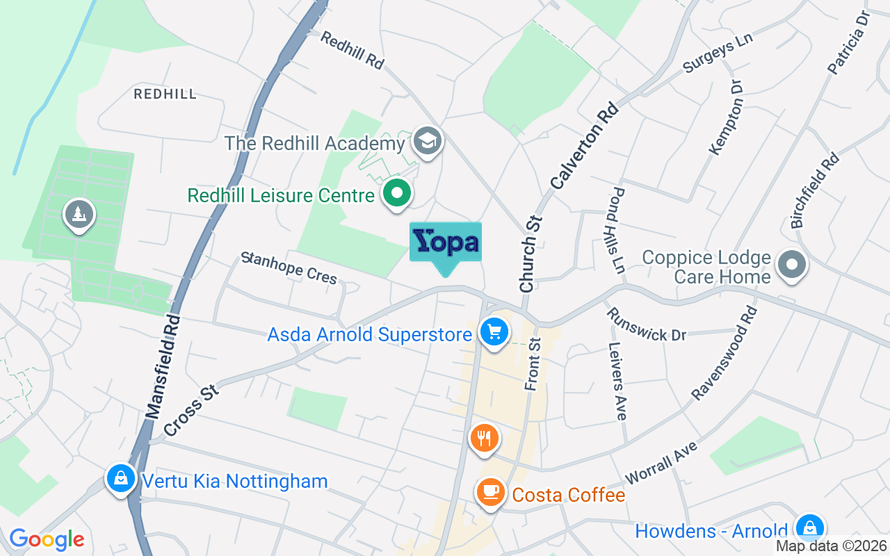 Map showing the location of NG5 7BL