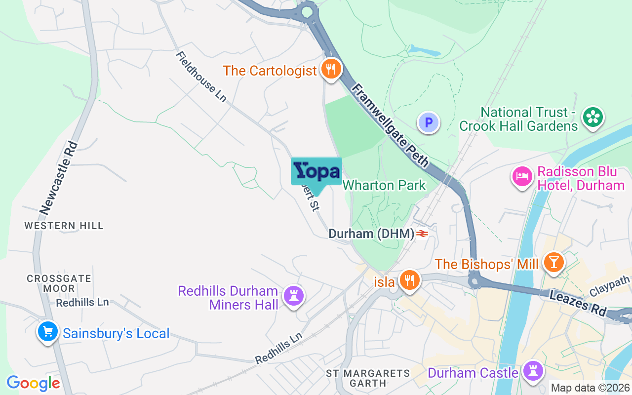 Map showing the location of DH1 4RJ