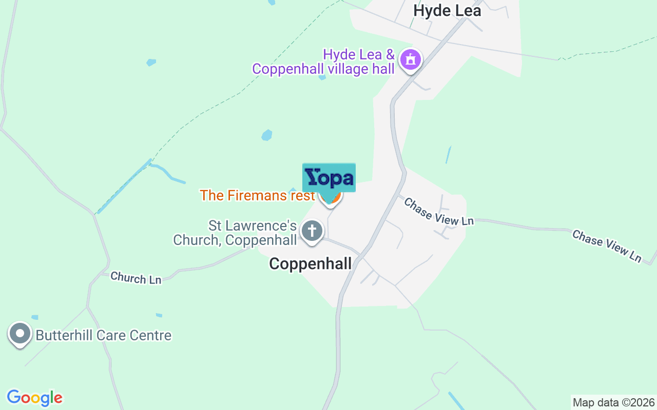 Map showing the location of ST18 9BA