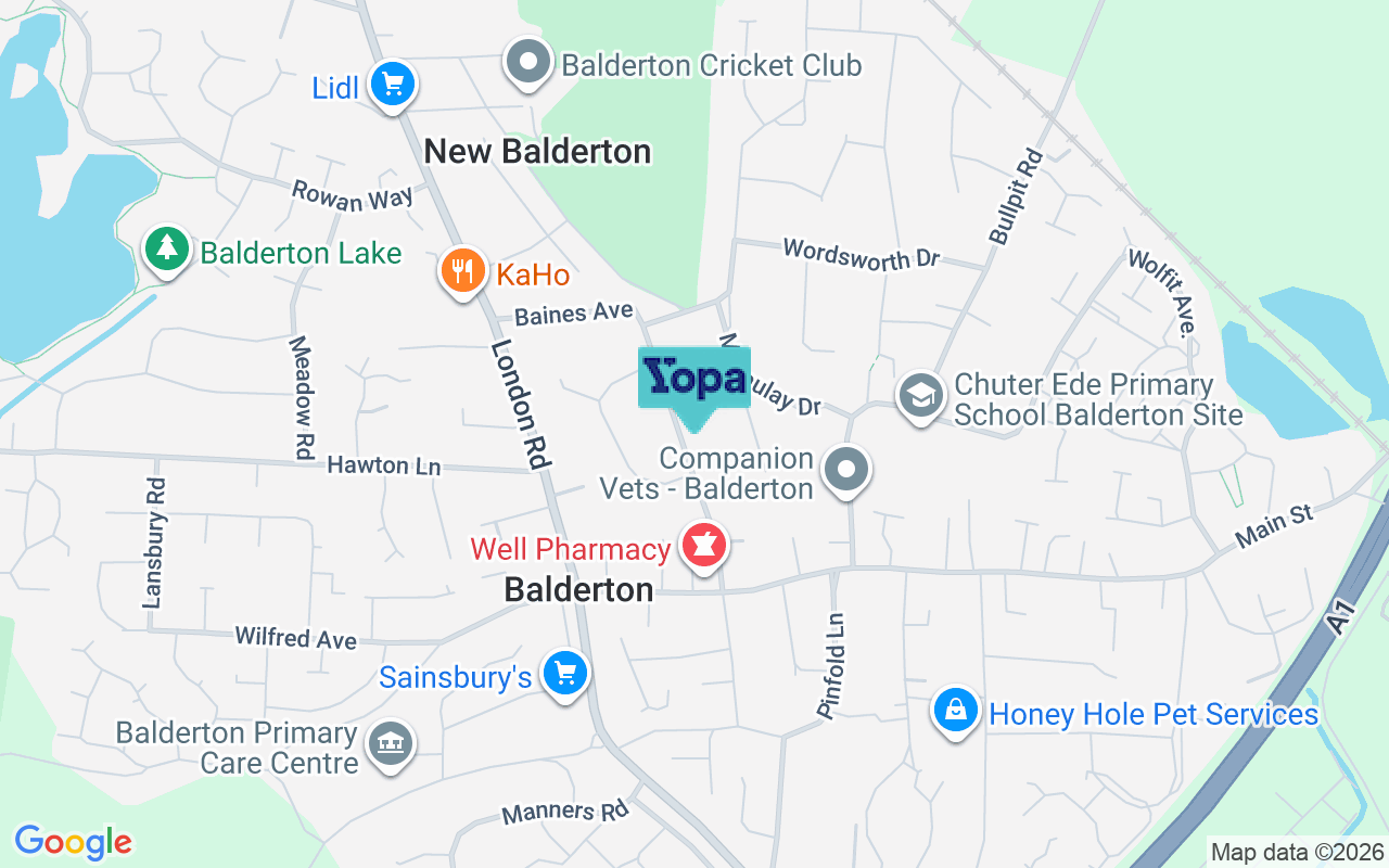 Map showing the location of NG24 3QE