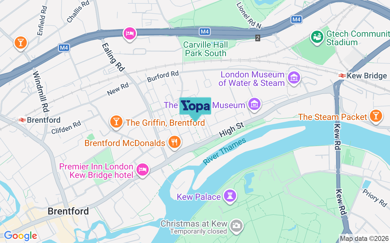 Map showing the location of TW8 0SQ