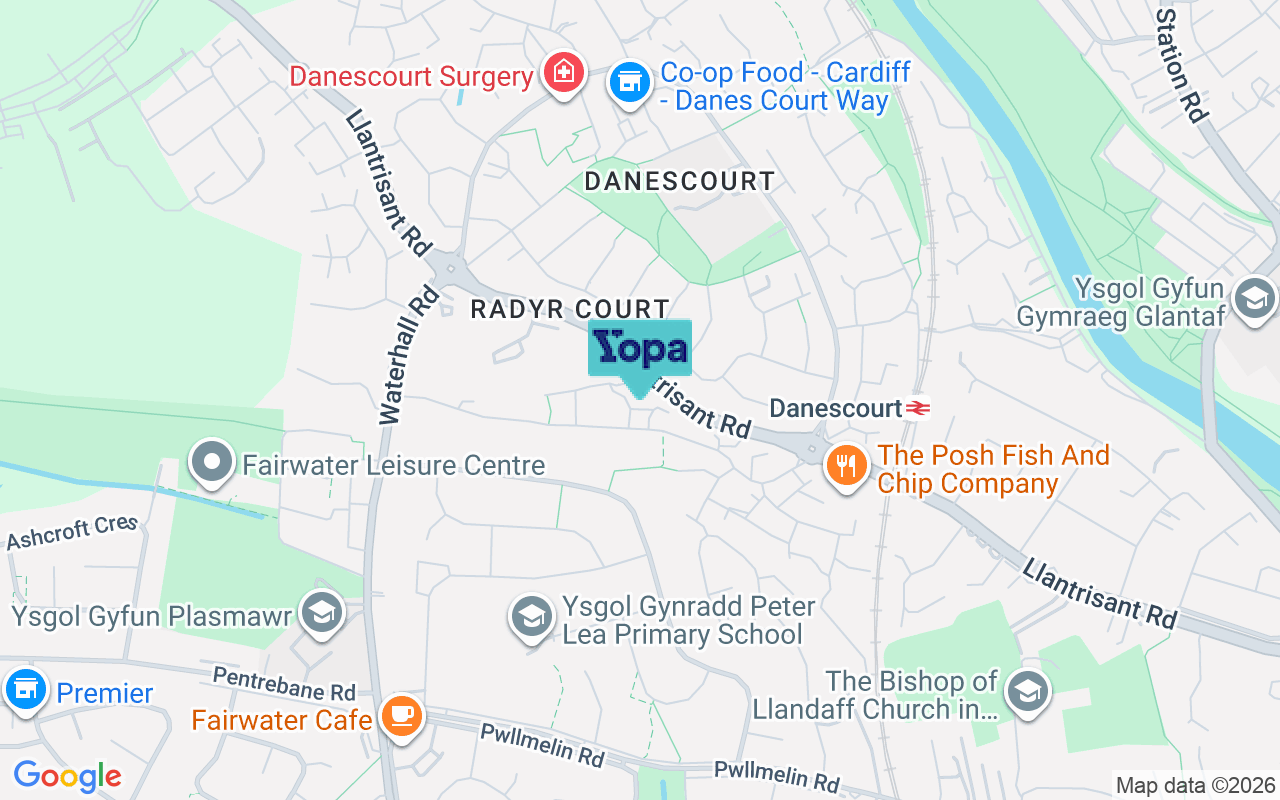 Map showing the location of CF5 2PS