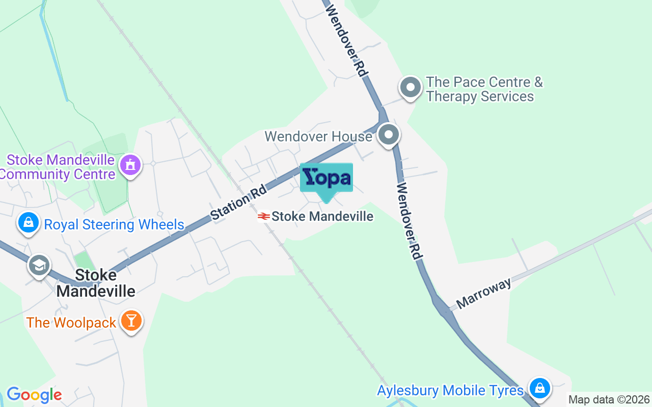 Map showing the location of HP22 5TX