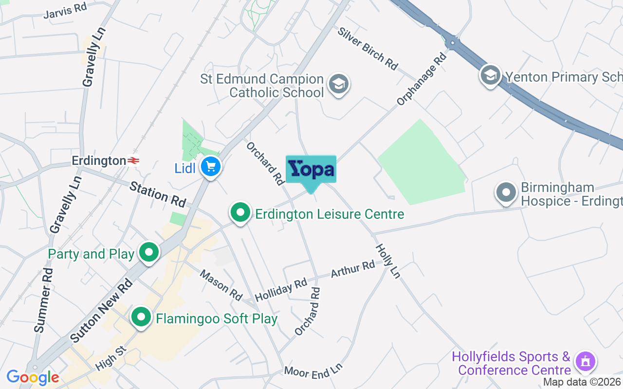 Map showing the location of B24 9JG