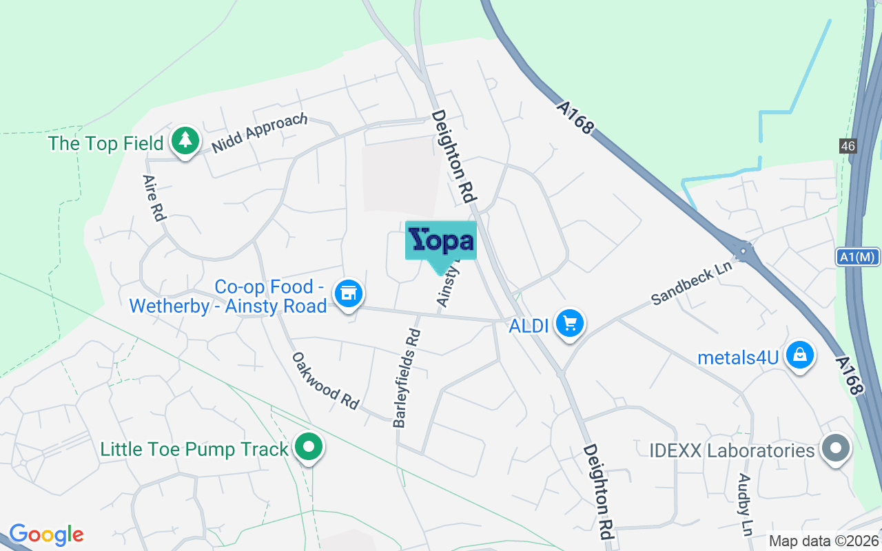 Map showing the location of LS22 7QW