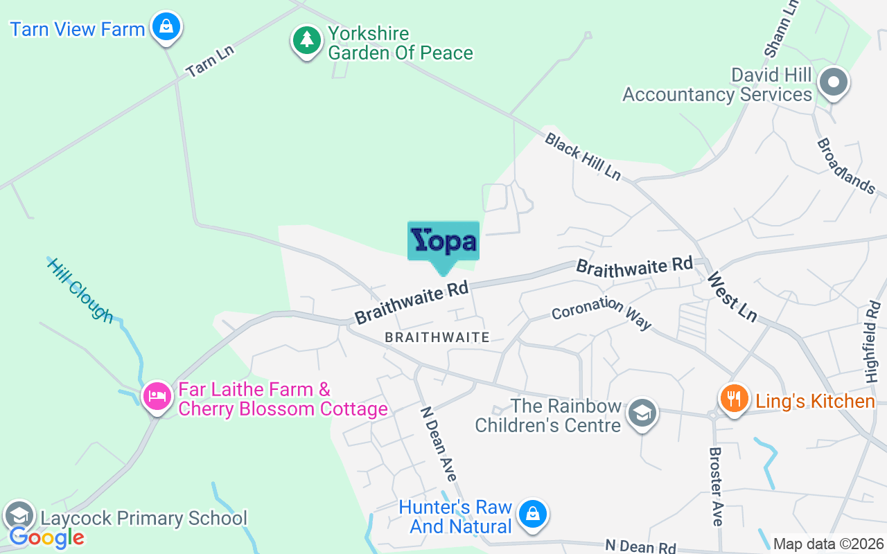 Map showing the location of BD22 6PA
