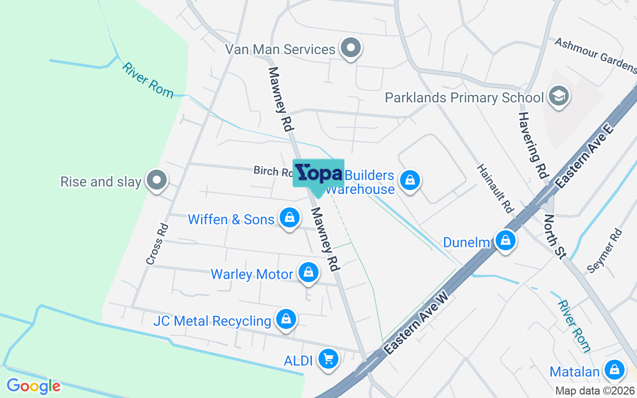 Map showing the location of RM7 8DL
