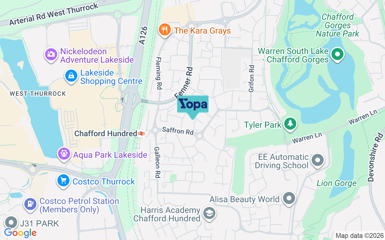 Map showing the location of RM16 6YL