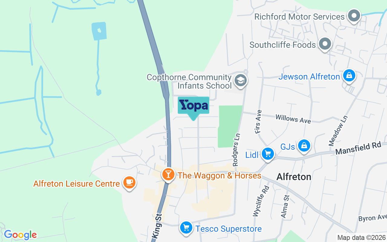 Map showing the location of DE55 7EA