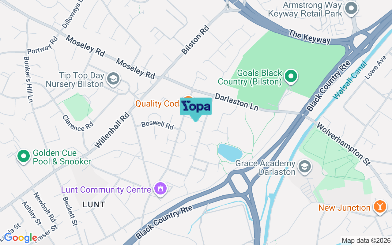 Map showing the location of WV14 7BH