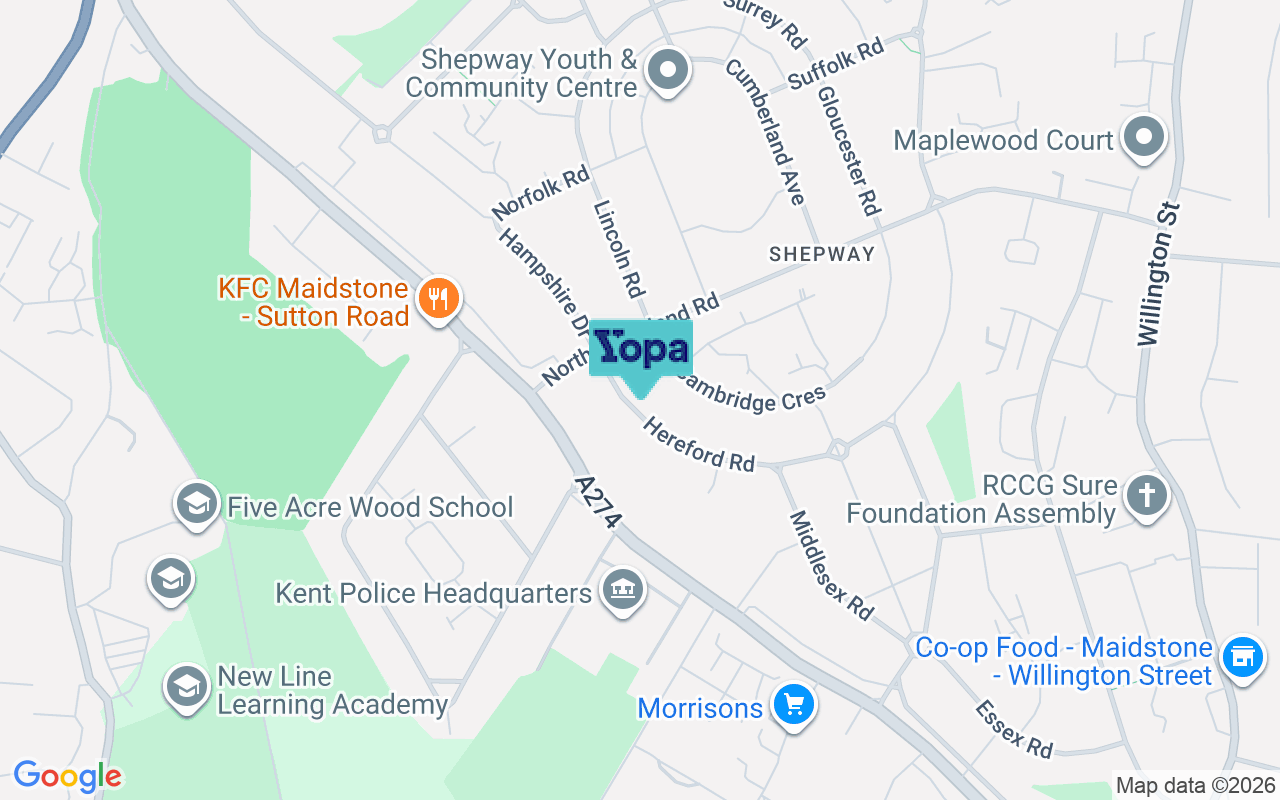 Map showing the location of ME15 7NE