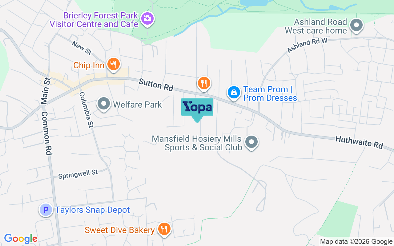 Map showing the location of NG17 2NP