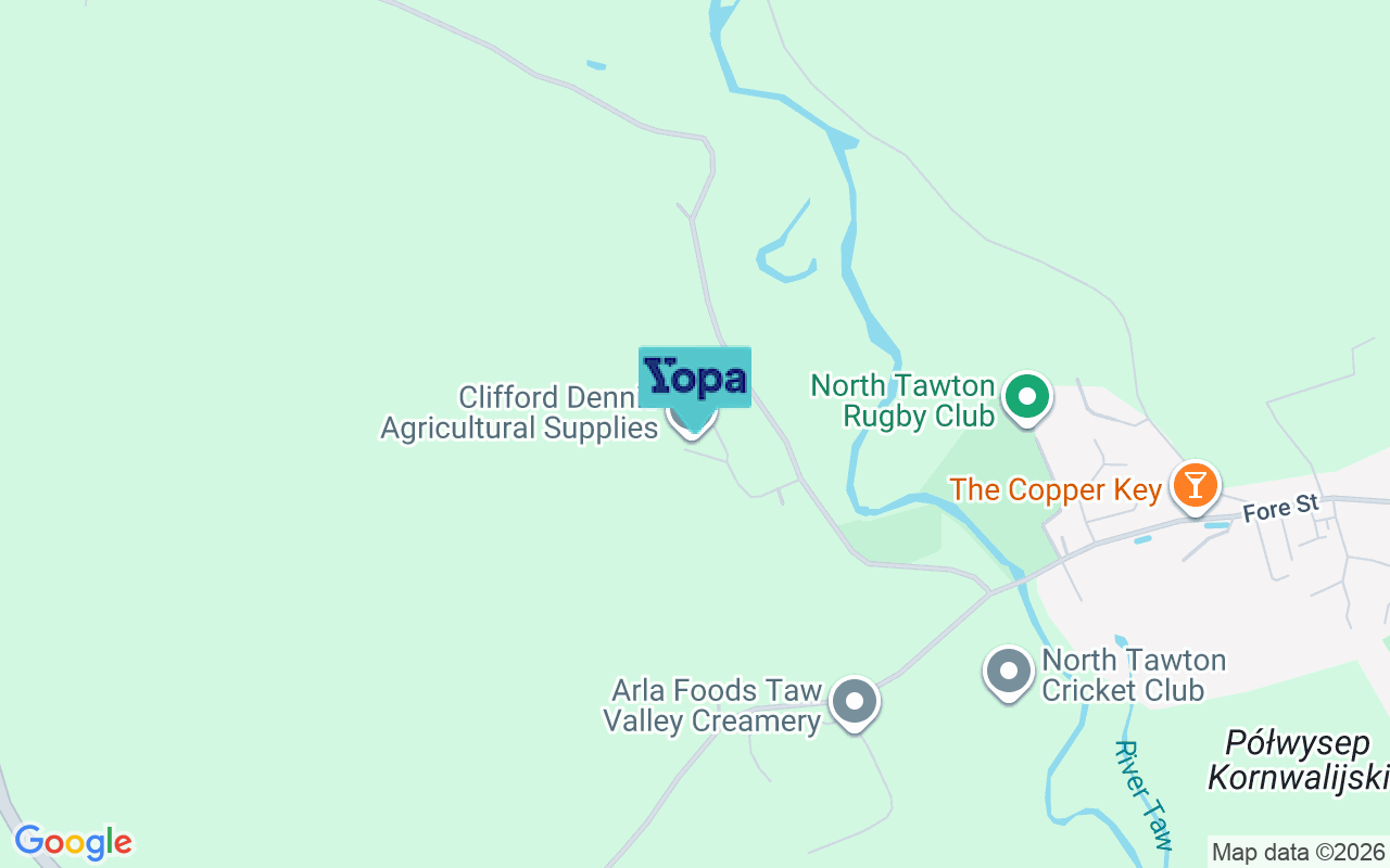 Map showing the location of EX20 2AB