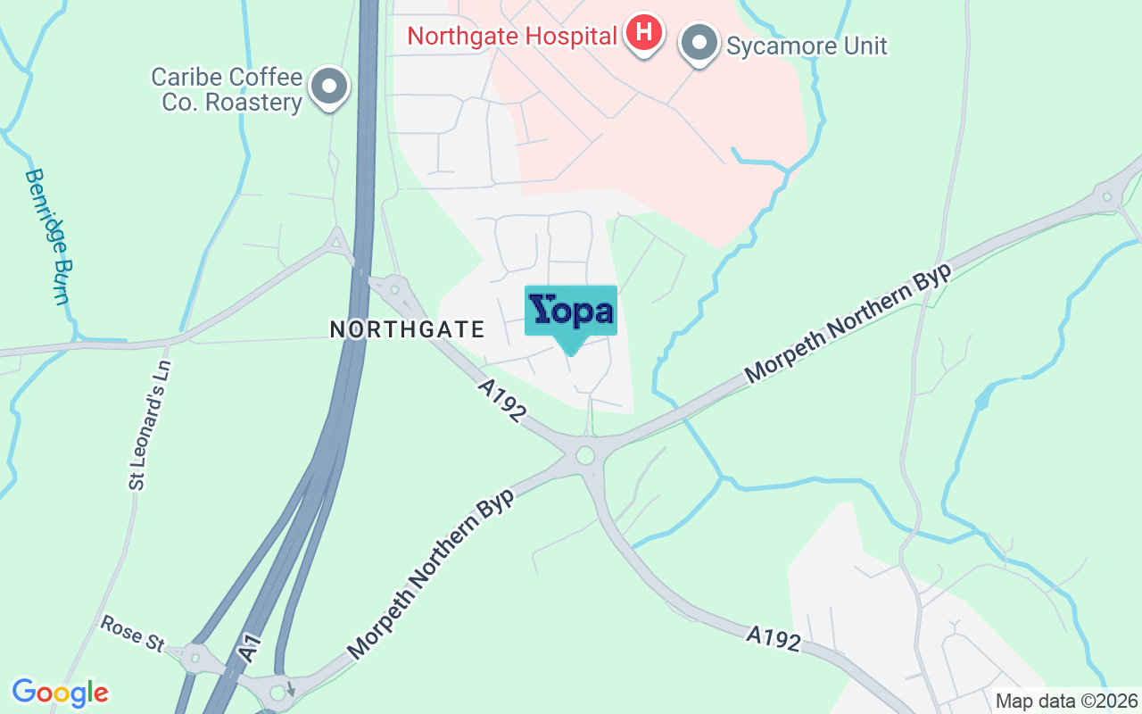 Map showing the location of NE61 3FH