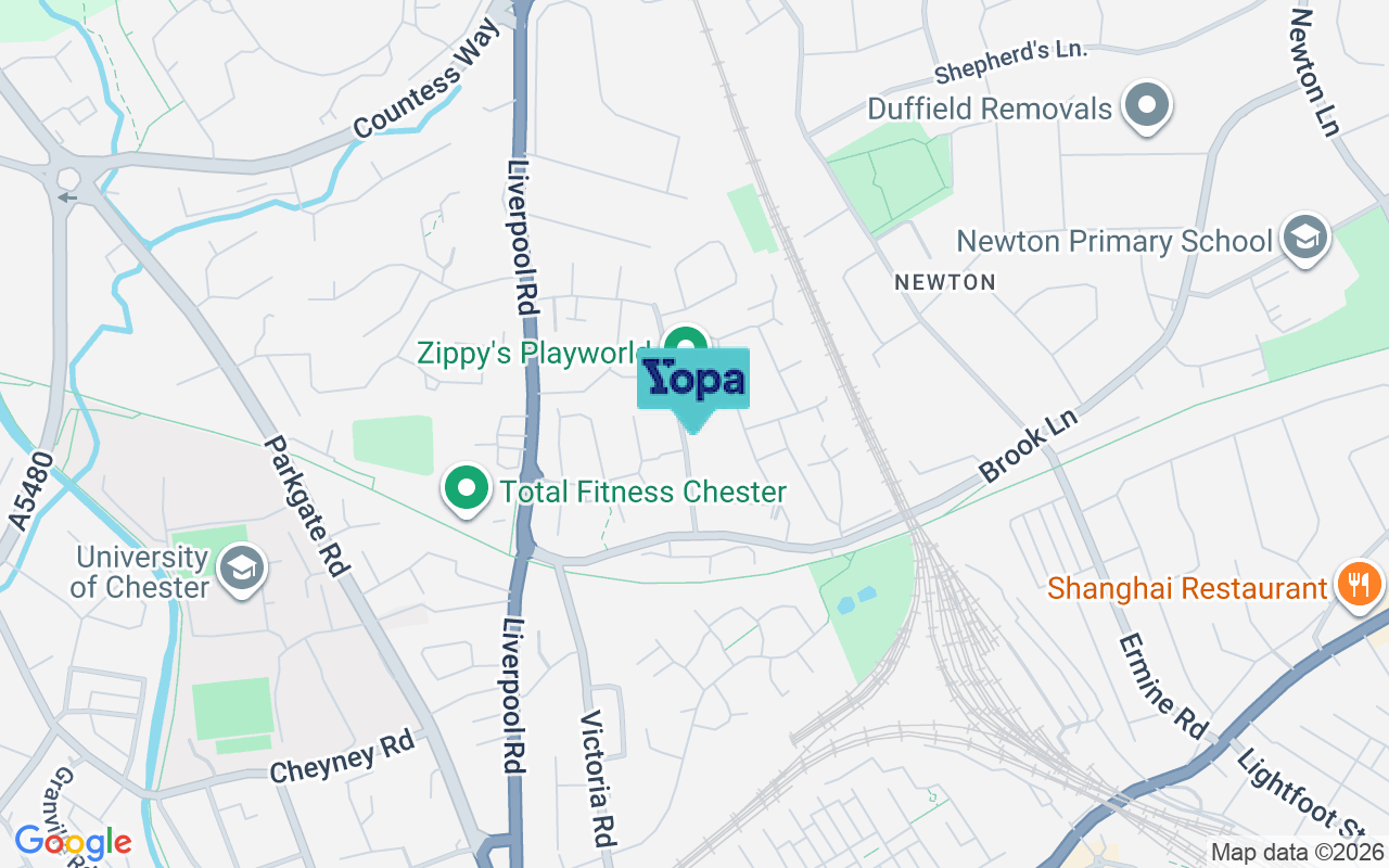 Map showing the location of CH2 2AN