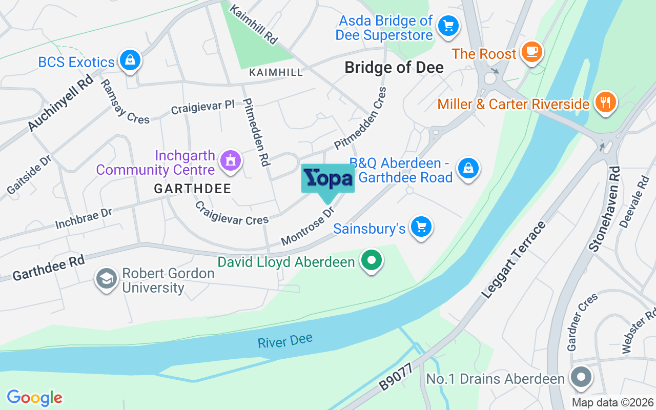 Map showing the location of AB10 7DA