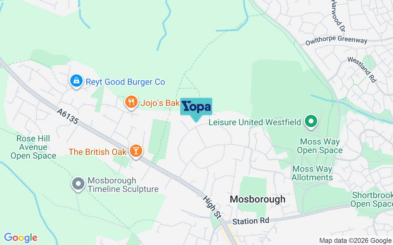 Map showing the location of S20 5AS