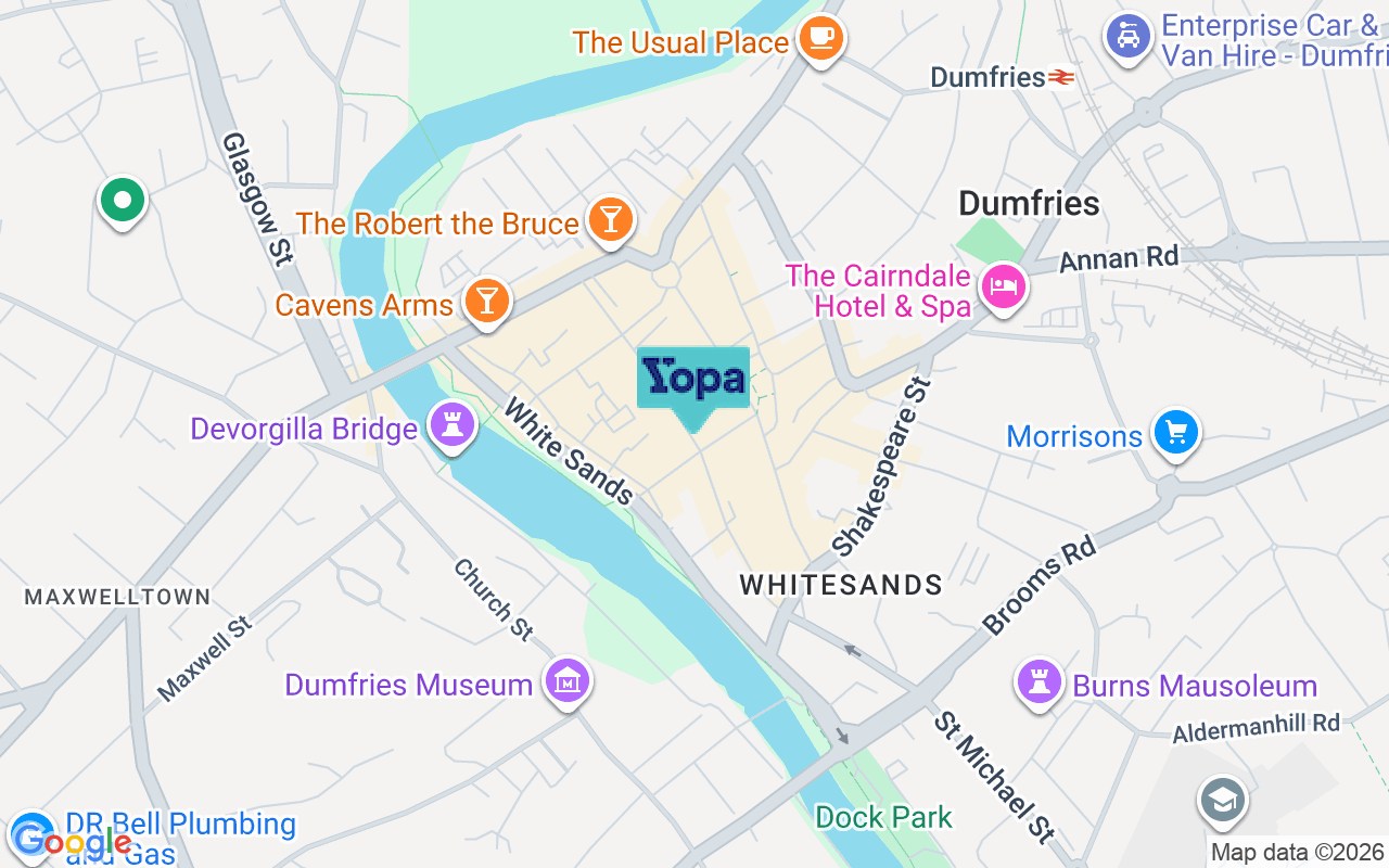Map showing the location of DG1 2PB