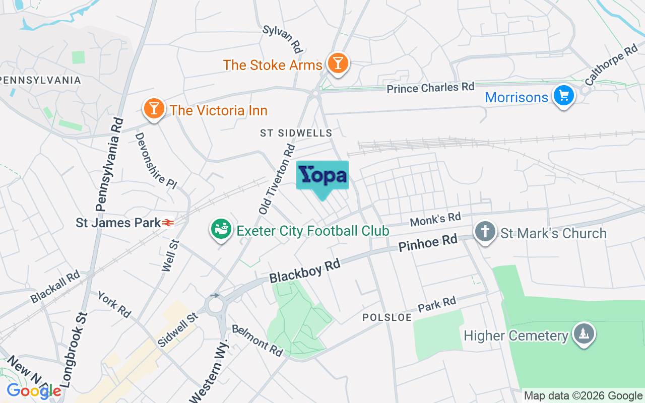 Map showing the location of EX4 6LU