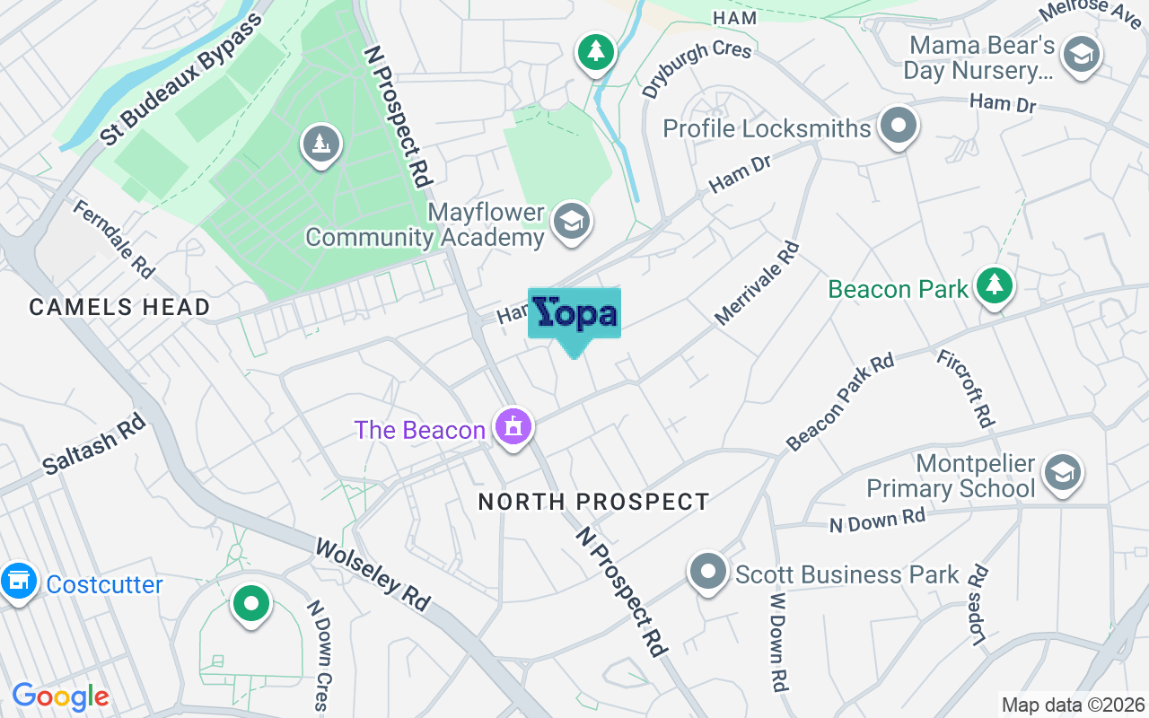 Map showing the location of PL2 2LX