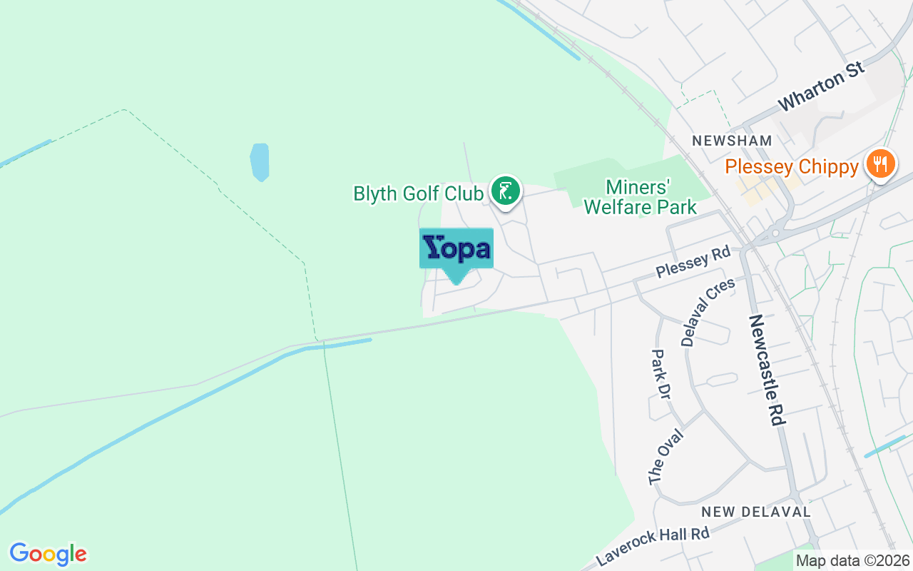 Map showing the location of NE24 4UP