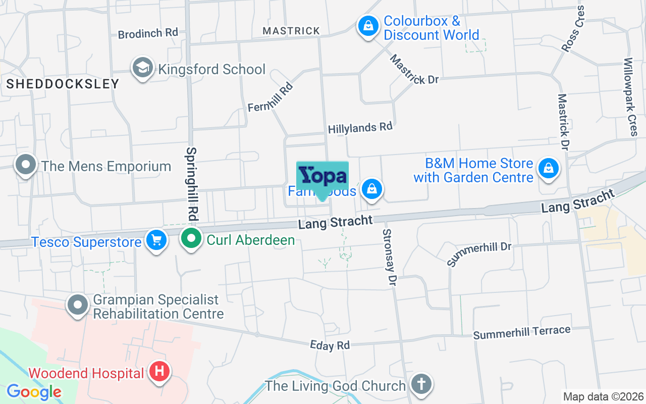 Map showing the location of AB16 6RY