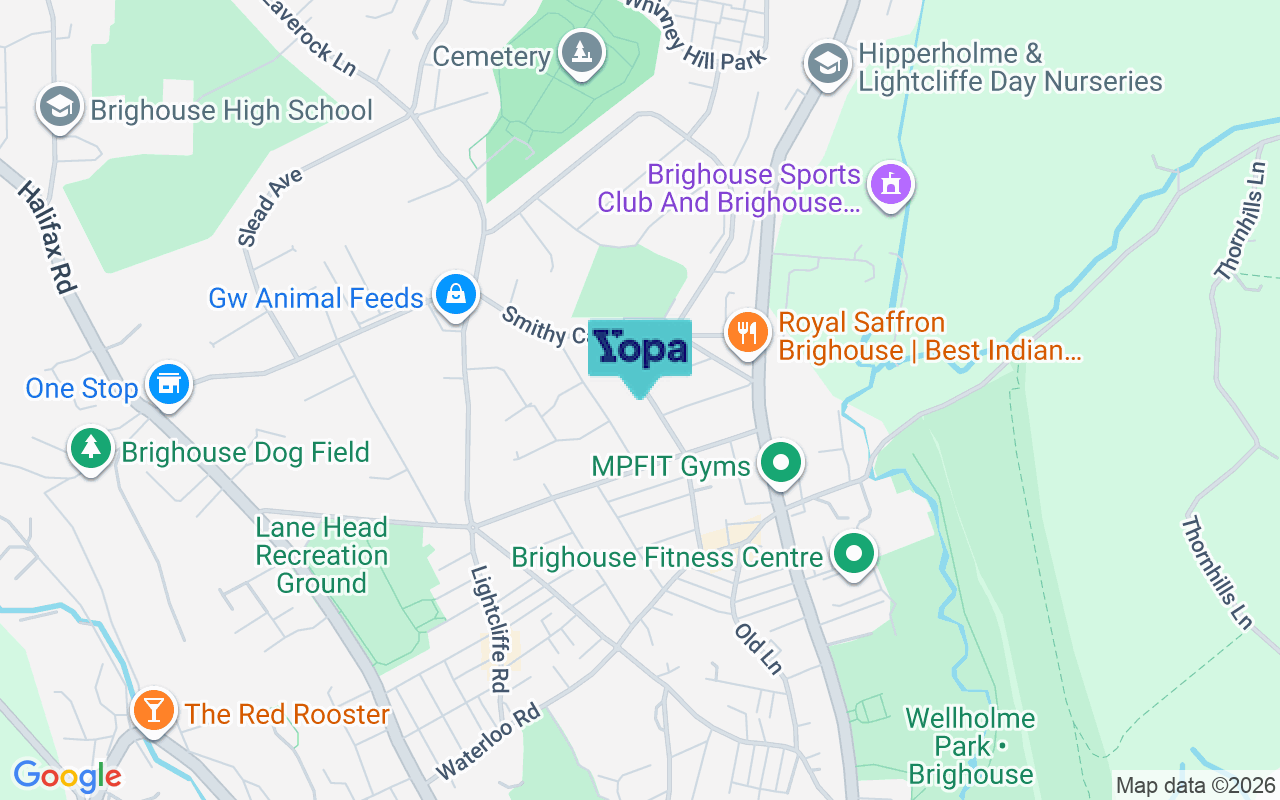 Map showing the location of HD6 4BA