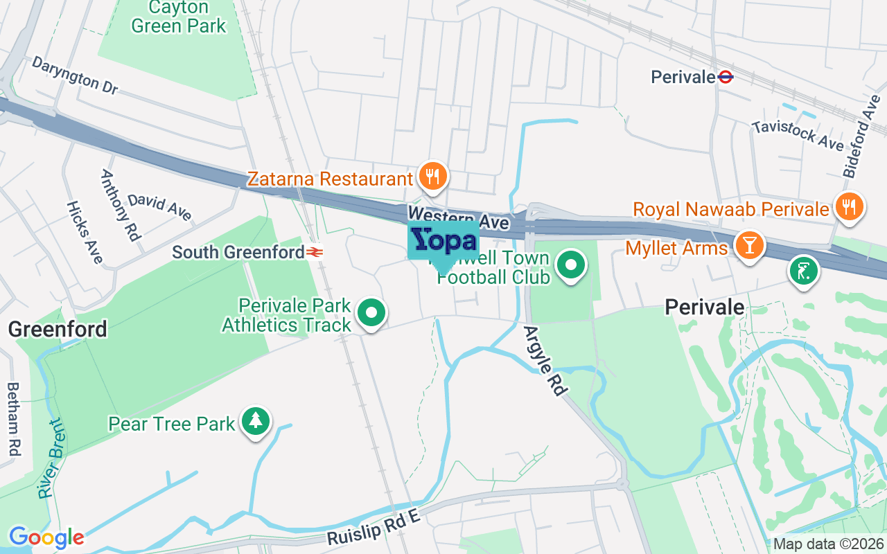 Map showing the location of UB6 8TG