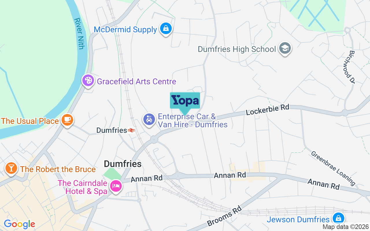 Map showing the location of DG1 1NL
