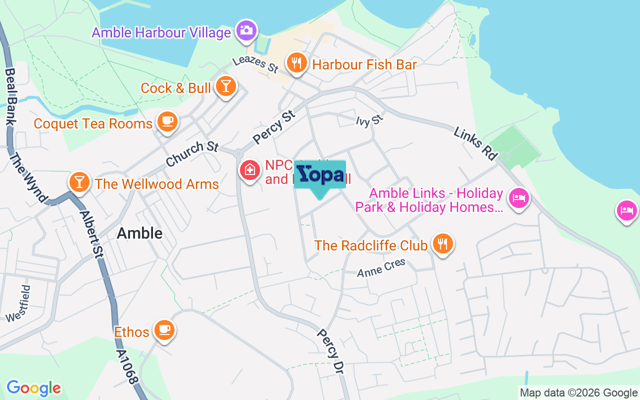 Map showing the location of NE65 0QE