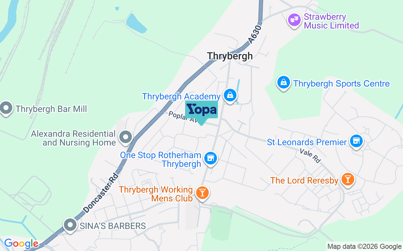 Map showing the location of S65 4AZ
