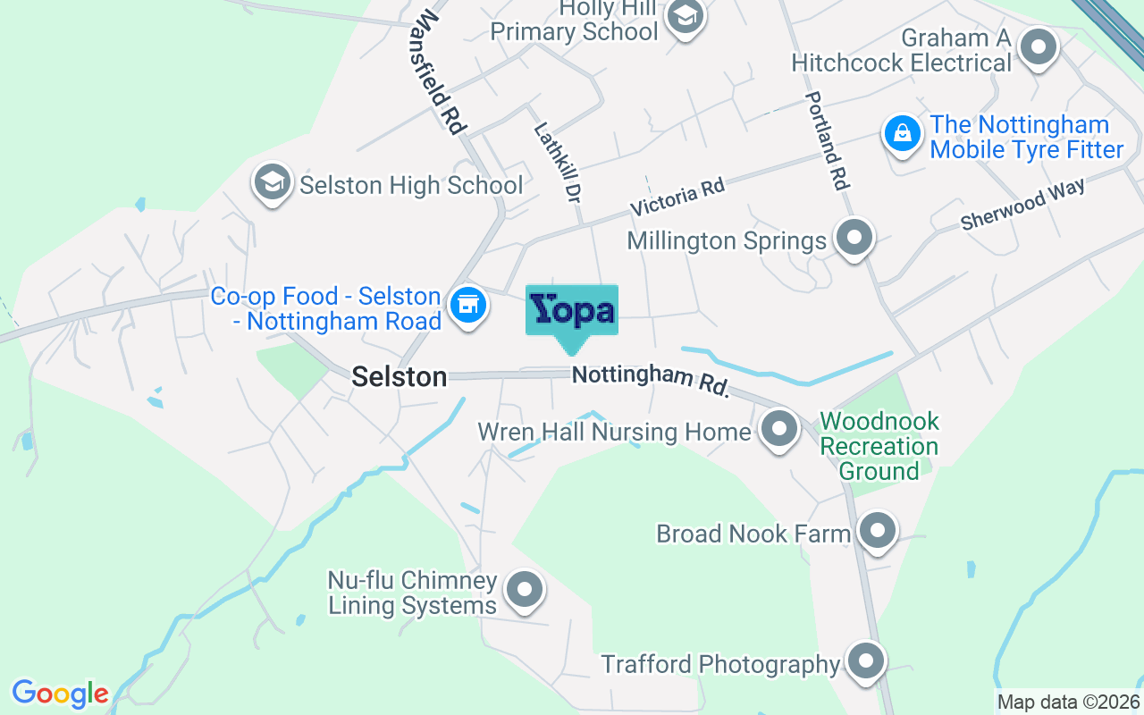 Map showing the location of NG16 6BT