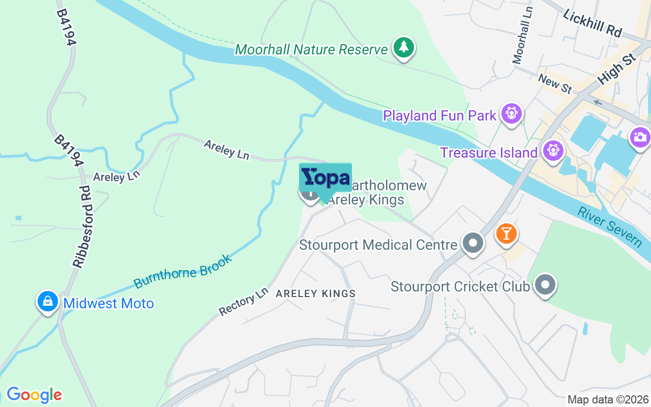 Map showing the location of DY13 0TB