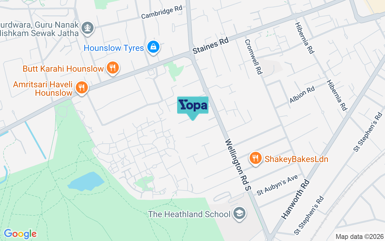 Map showing the location of TW4 5HH