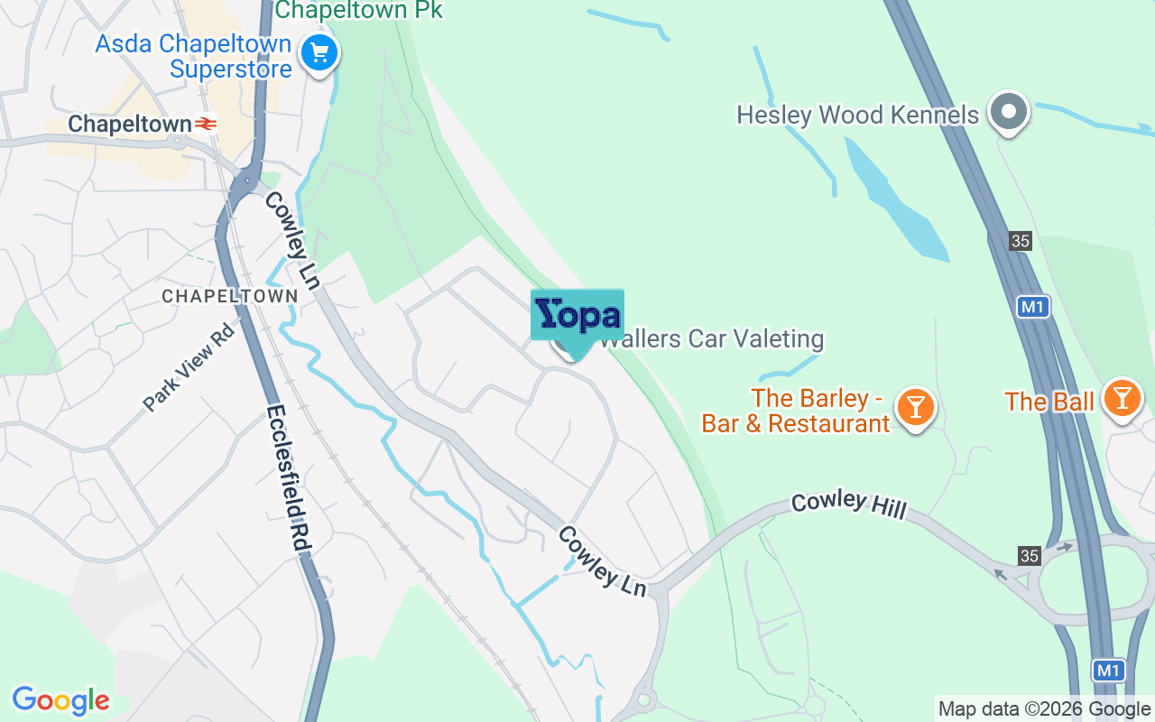 Map showing the location of S35 1YS