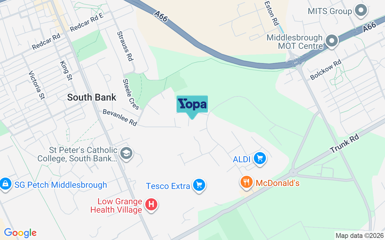 Map showing the location of TS6 9FP