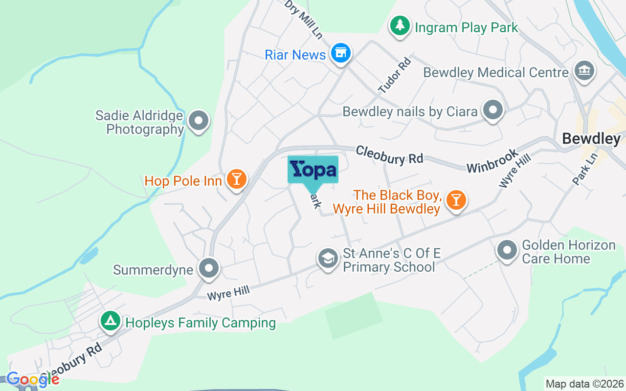 Map showing the location of DY12 2HT