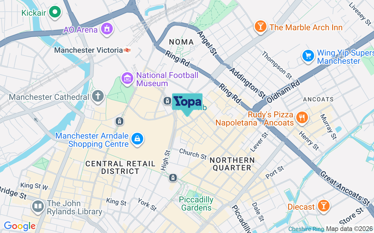 Map showing the location of M4 1DH