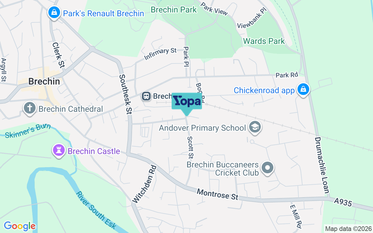 Map showing the location of DD9 7BE