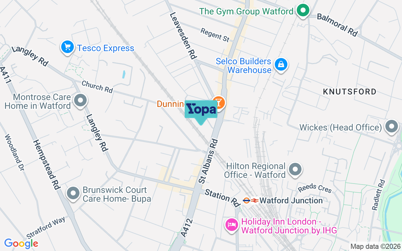 Map showing the location of WD24 5GA