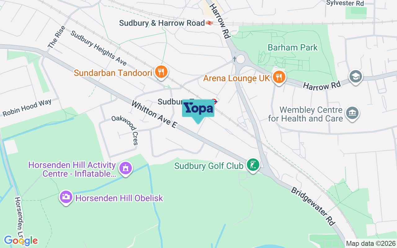 Map showing the location of UB6 0QR
