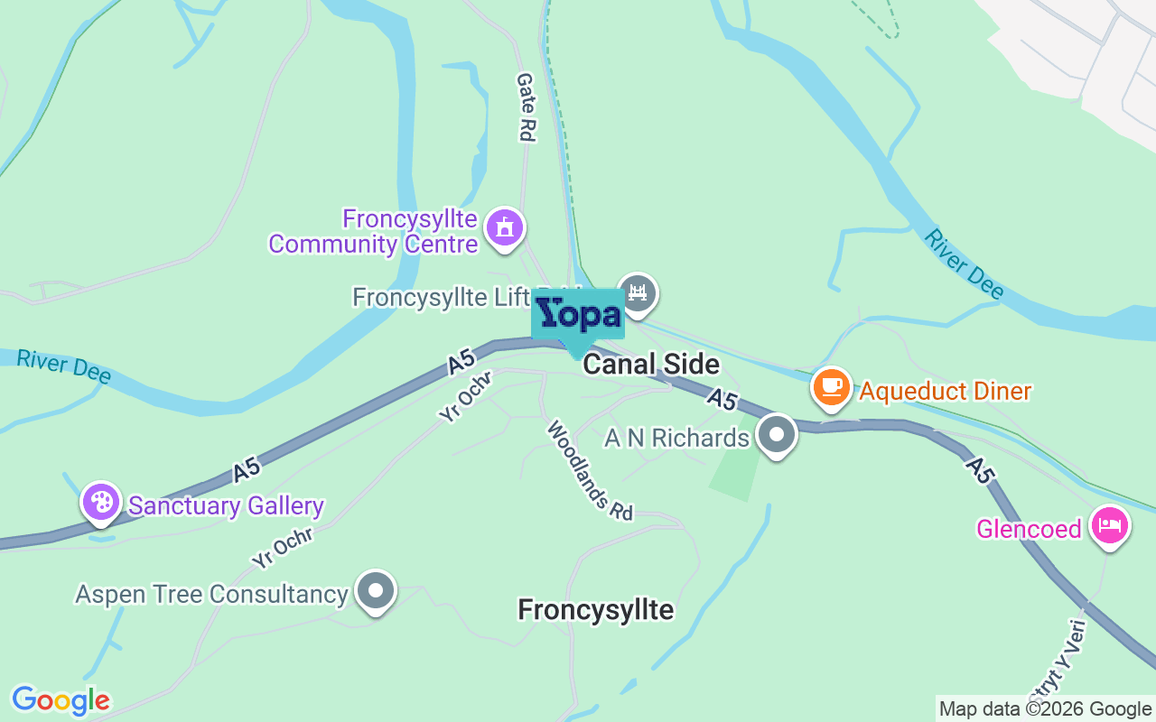 Map showing the location of LL20 7SU