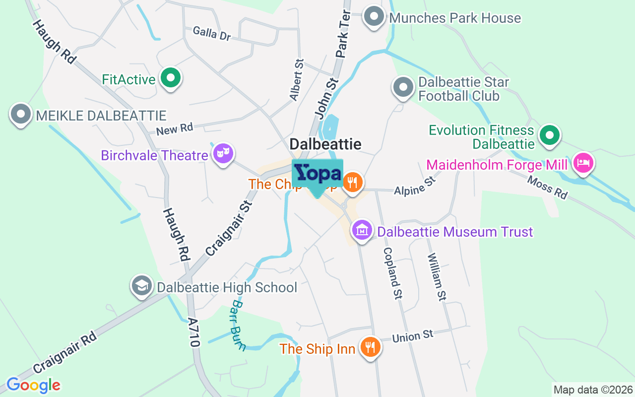 Map showing the location of DG5 4AA