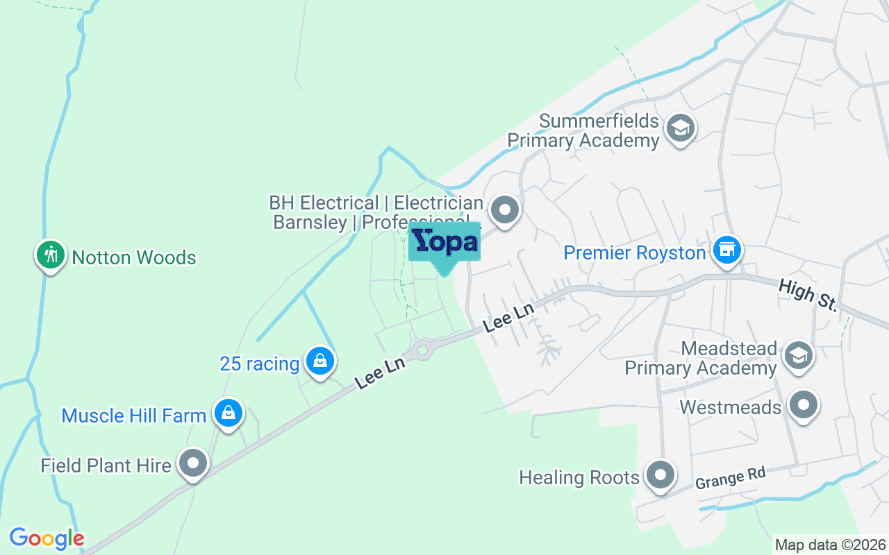 Map showing the location of S71 4GJ