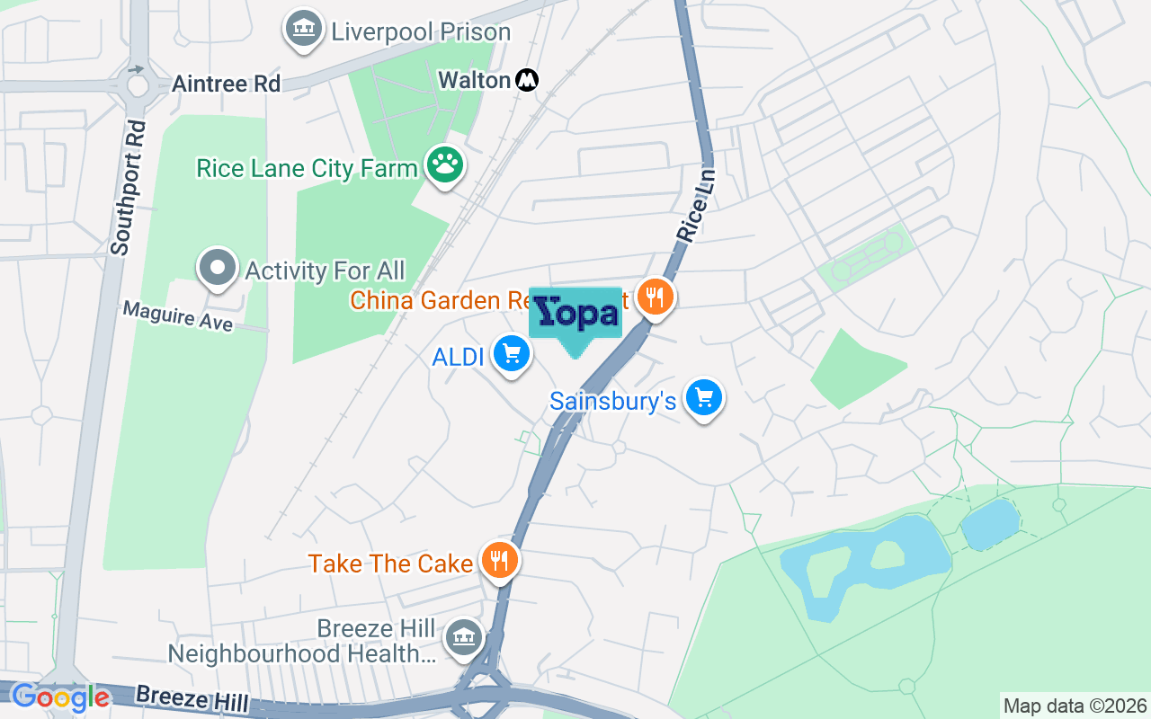 Map showing the location of L9 1LR