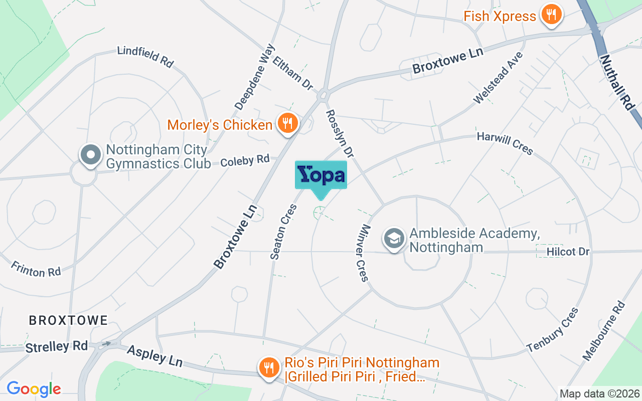 Map showing the location of NG8 5PS