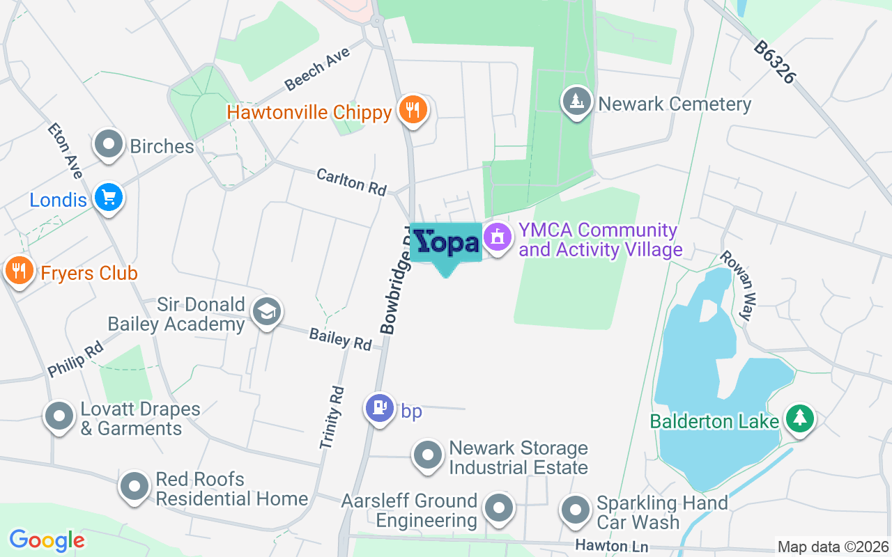 Map showing the location of NG24 4FH