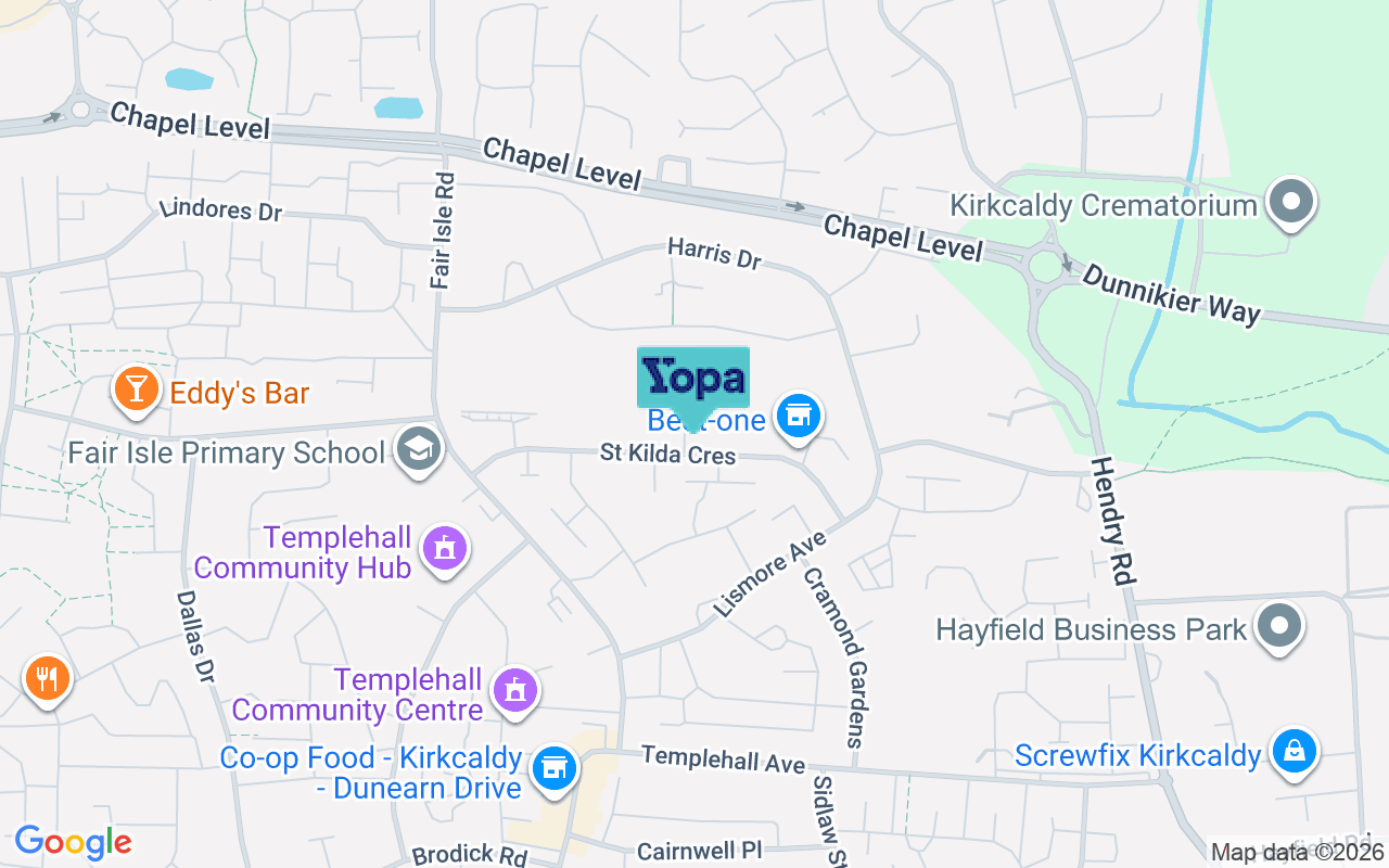 Map showing the location of KY2 6DP