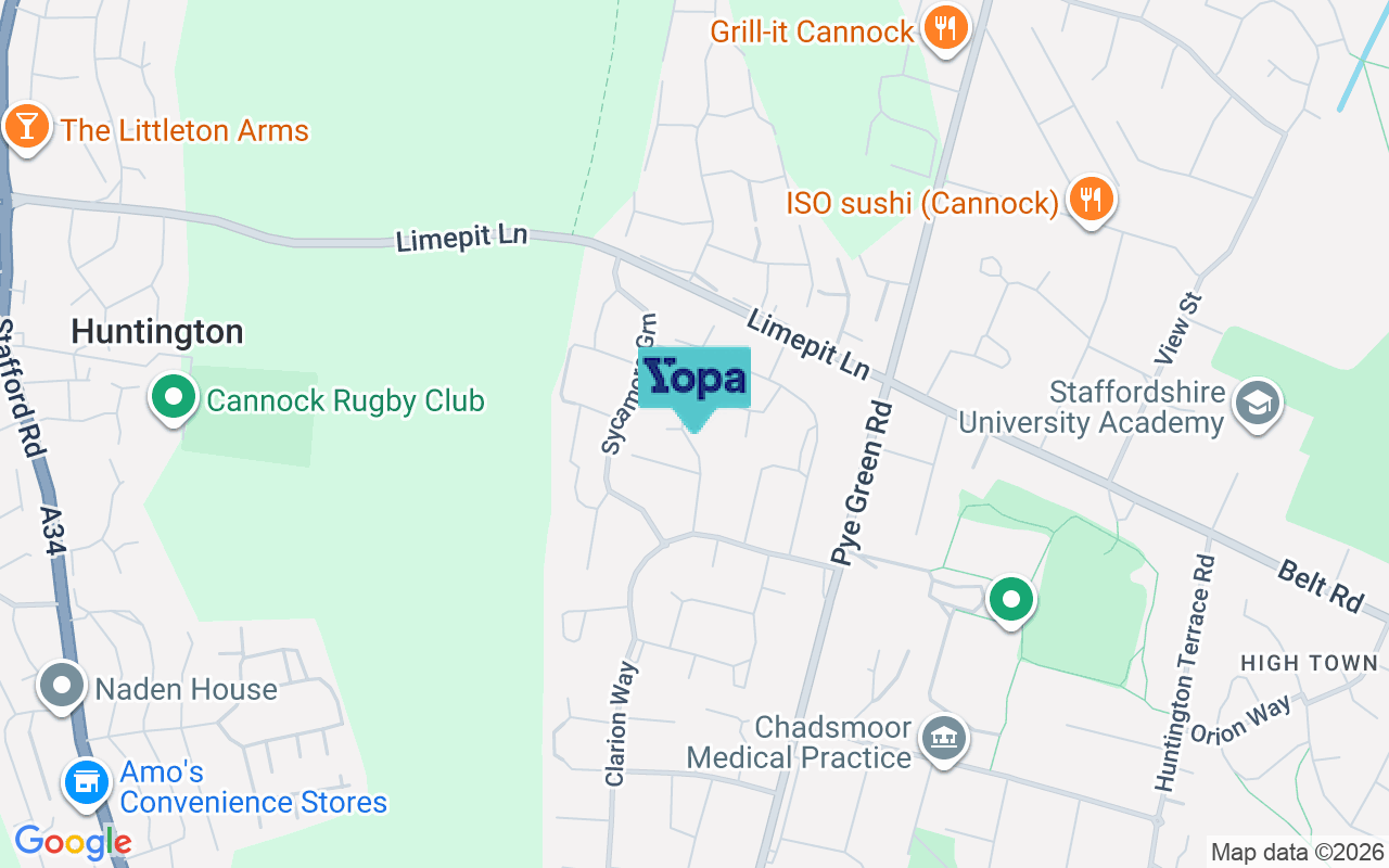 Map showing the location of WS11 4RE